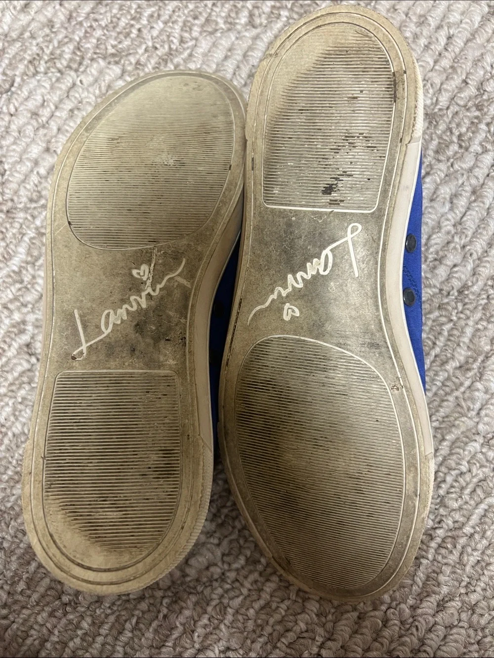 Lanvin Royal Blue Canvas Low-Top Sneakers with Iridescent Toe